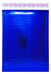 Size #0 (6.5"x9" Interior) Glamour Blue Bubble Mailers with Peel-N-Seal