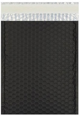 Size #8 (18.25"x19" Interior) Metallic Matt Black Bubble Mailer (Heavy Style) with Peel-N-Seal 