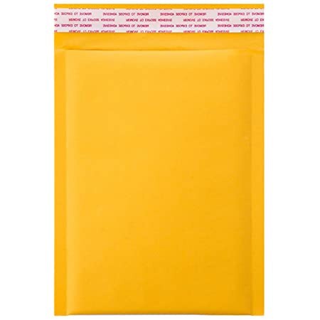 Size #00 (5"x9" Interior) Kraft Bubble Mailers with Peel-N-Seal