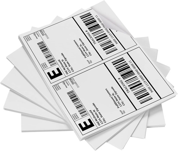 2 Per Page Paypal ClickNShip Shipping Labels (Each Label 8.5"x5.5") 