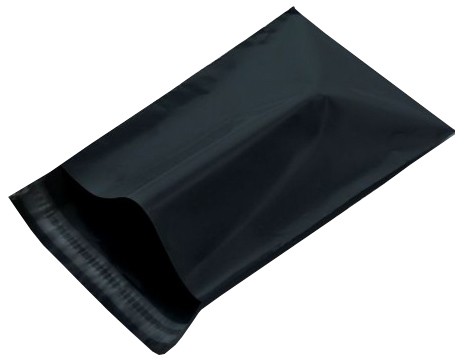 Size #1 (6"x9" Interior) Black Poly Mailer Bag (No bubble lining)