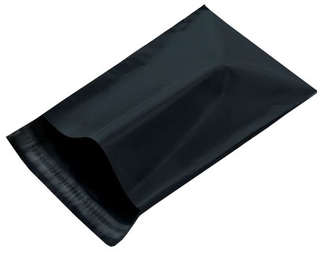 Size #4 (10"x13" Interior) Black Poly Mailer Bag (No bubble lining)
