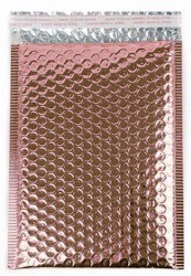 Size #00 (5"x9" Interior) Metallic Rose Gold Bubble Mailer (Heavy Style) with Peel-N-Seal