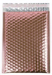 Size #0 (6.5"x9" Interior) Metallic Rose Gold Bubble Mailer (Heavy Style) with Peel-N-Seal