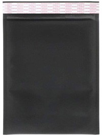Size #1 (7.25"x11" Interior) Kraft Black PAPER Bubble Mailers with Peel-N-Seal