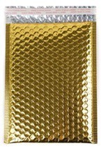 Size #2 (8.5"x11" Interior) Metallic Gold Bubble Mailer (Heavy Style) with Peel-N-Seal