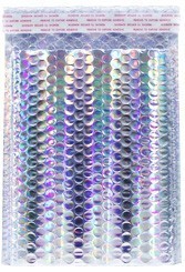 Size #0 (6.5"x9" Interior) Metallic Holographic Bubble Mailer (Heavy Style) with Peel-N-Seal