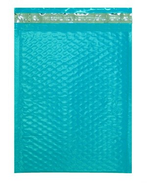 Size #00 (5"x9" Interior) Teal POLY Bubble Mailers with Peel-N-Seal Size #00 (5"x9" Interior) Teal POLY Bubble Mailers with Peel-N-Seal