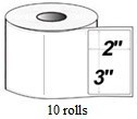 Zebra 3"x2" Direct Thermal Labels