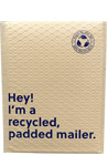 Size #4  (9.5"x13.5" Interior) Recycle Message Poly Bubble Mailers with Self Seal