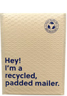 Size #0 (6.5"x9" Interior) Recycle Message Poly Bubble Mailers with Self Seal