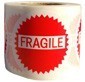 Small 1.5" Diameter Glossy Adhesive Fragile Stickers
